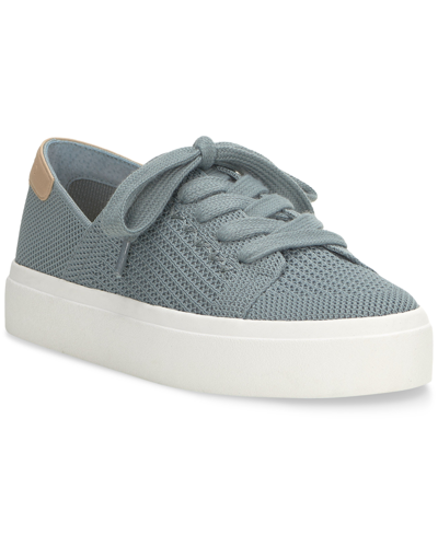 Shop Lucky Brand Women's Talena Cutout Lace-up Sneakers In Lead Two Tone Knit