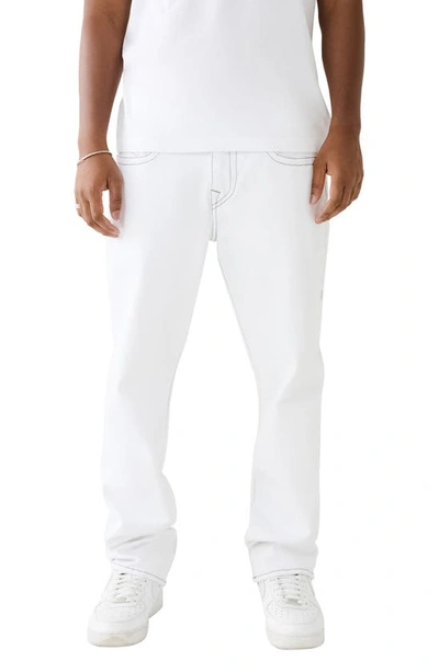 Shop True Religion Brand Jeans Ricky Straight Leg Jeans In Optic Whit