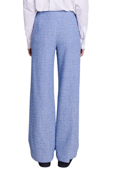 Shop Maje Pablito Cotton Blend Tweed Pants In Blue