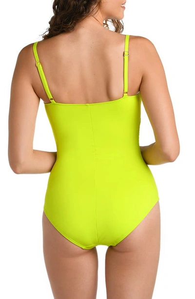 Shop La Blanca Island Goddess One-piece Swimsuit In Bright Lime