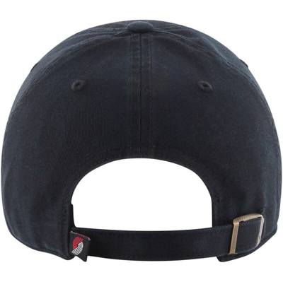 Shop 47 ' Black Portland Trail Blazers Core Wordmark Clean Up Adjustable Hat