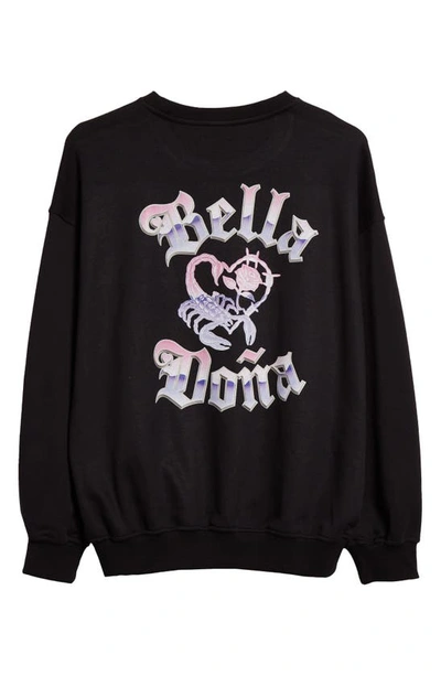 Shop Bella Dona Bella Doña Chrome Oversize Graphic Sweatshirt In Pink Scorpion