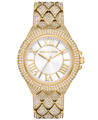 Shop Michael Kors Women's Camille Three-hand Gold-tone Stainless Steel Watch 43mm