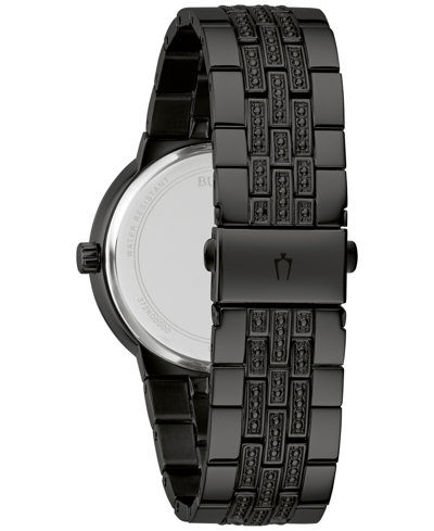 Shop Bulova Men's Classic Crystal Black-tone Stainless Steel Bracelet Watch 40mm Gift Set