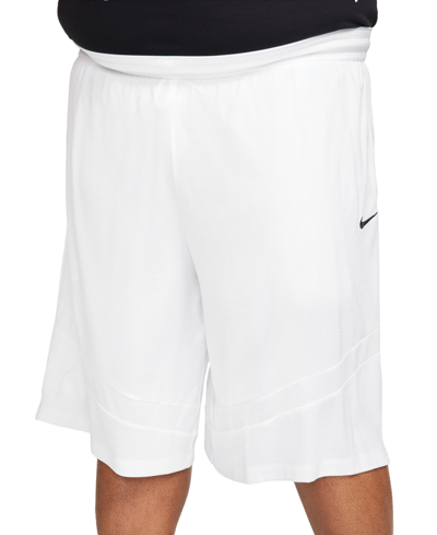 Shop Nike Men's Icon Dri-fit Moisture-wicking Basketball Shorts In White,white,black
