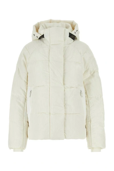 Shop Canada Goose Woman Ivory Nylon Junction Down Jacket In White