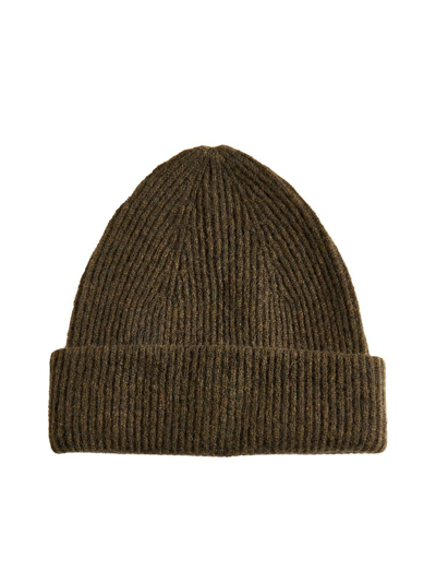 Shop Roberto Collina Ribbed Knitted Beanie In Green
