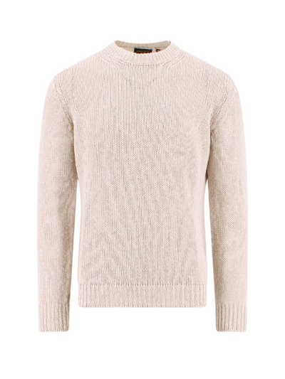 Shop Roberto Collina Long Sleeved Knitted Jumper In Beige
