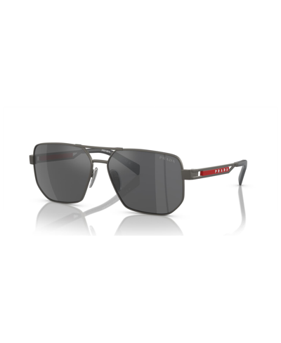 Shop Prada Men's Sunglasses, Mirror Ps 51zs In Matte Gunmetal