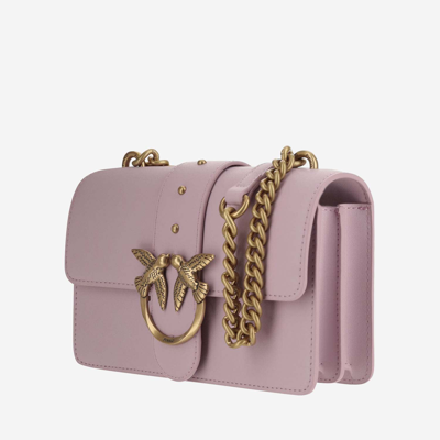 Shop Pinko Love One Mini Bag In Lilac