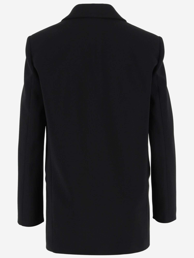 Shop Pinko Single-breasted Jacket In Technical Jersey In Black