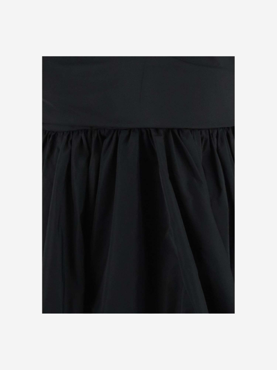 Shop Pinko Pleated Polyfaille Dress In Black