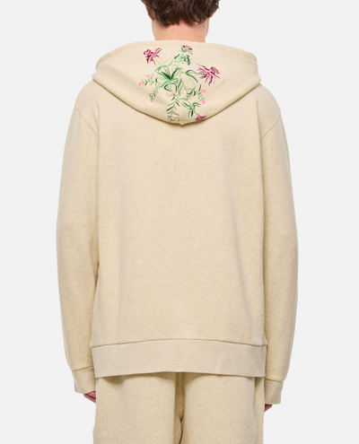 Shop Jw Anderson Pol Thistle Embroidery Hoodie In Beige