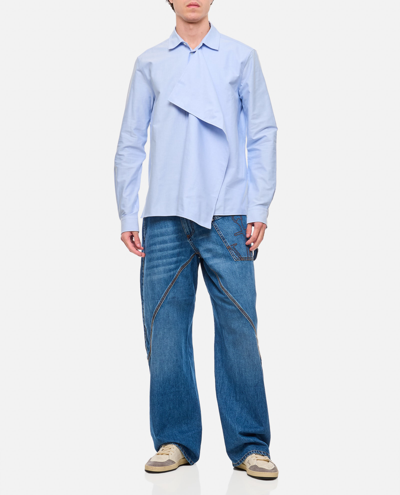 Shop Jw Anderson Drape Front Shirt In Clear Blue