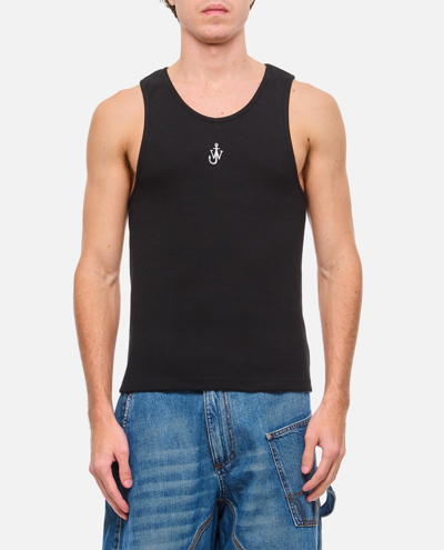 Shop Jw Anderson Anchor Embroidery Tank Top In Black