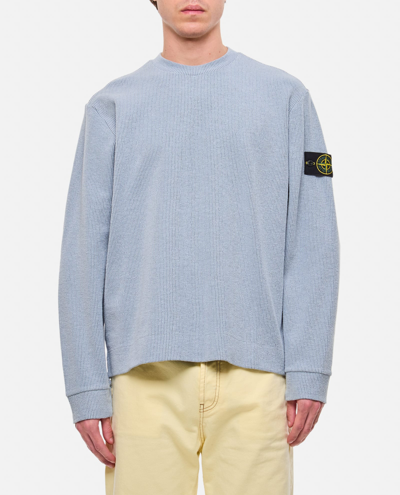Shop Stone Island Crewneck Sweater In Clear Blue