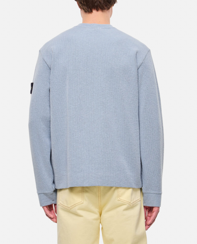 Shop Stone Island Crewneck Sweater In Clear Blue
