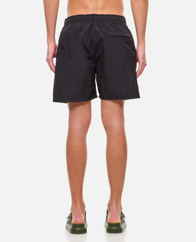 Shop Stone Island Nylon Swim Shorts In Black