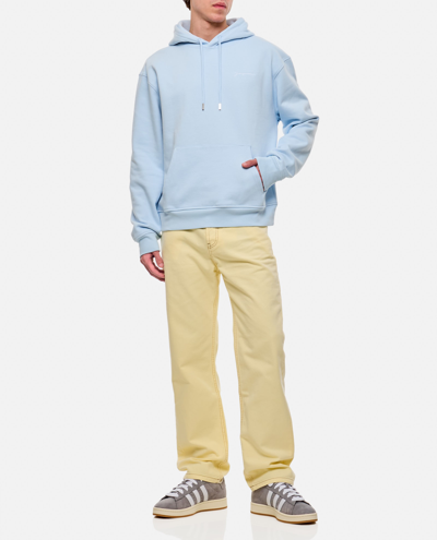 Shop Jacquemus Brode Cotton Sweatshirt In Clear Blue