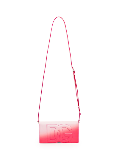Shop Dolce & Gabbana Phone Bag With Logo In Dg Degrade Rosa