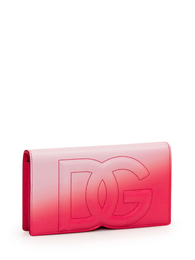 Shop Dolce & Gabbana Phone Bag With Logo In Dg Degrade Rosa