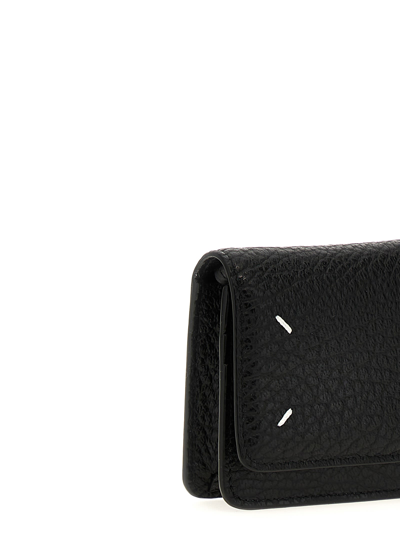 Shop Maison Margiela Four Stitches Wallet With Chain In Black