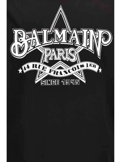 Shop Balmain Star T-shirt In White/black