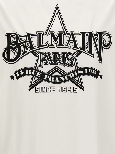 Shop Balmain Star T-shirt In White/black