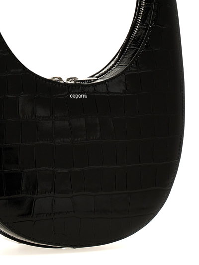 Shop Coperni Croco Swipe Bag Crossbody Bag In Black