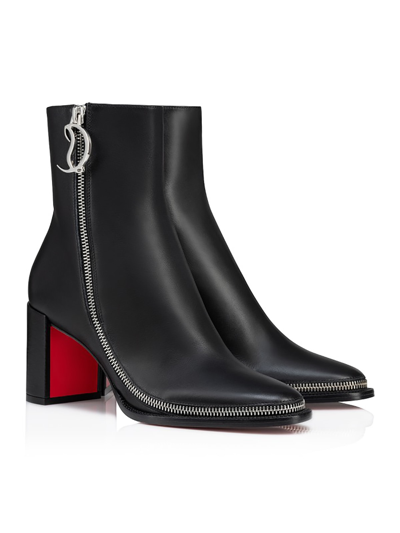 Shop Christian Louboutin Cl Zip Booty 70 Calf In Black