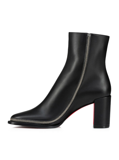 Shop Christian Louboutin Cl Zip Booty 70 Calf In Black