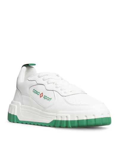 Shop Casablanca Tennis Court Sneaker In White Green