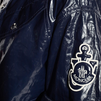 Shop Moncler Genius Shiny Jacket In Blue