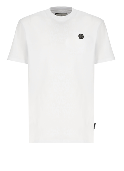 Shop Philipp Plein Ss Hexagon T-shirt In White