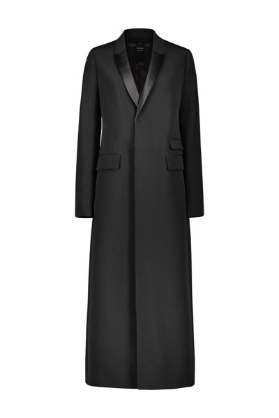 Shop Sapio Panama Smocking Coat In Black