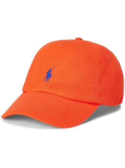 Shop Polo Ralph Lauren Orange Baseball Cap With Horsebit Embroidery In Cotton Man