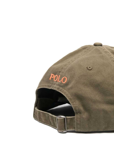 Shop Polo Ralph Lauren Military Green Baseball Cap With Horsebit Embroidery In Cotton Man