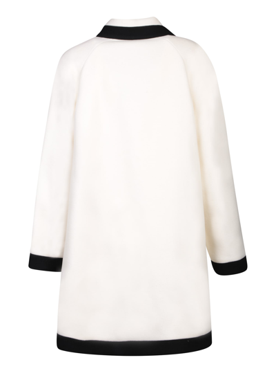 Shop Moschino Single-breasted White/black Coat