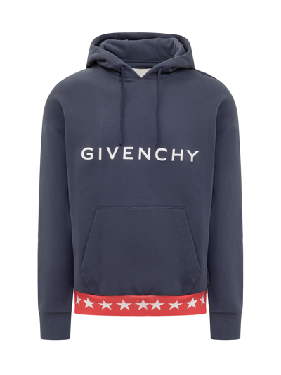 Shop Givenchy Stars Hoodie In Deep Blue