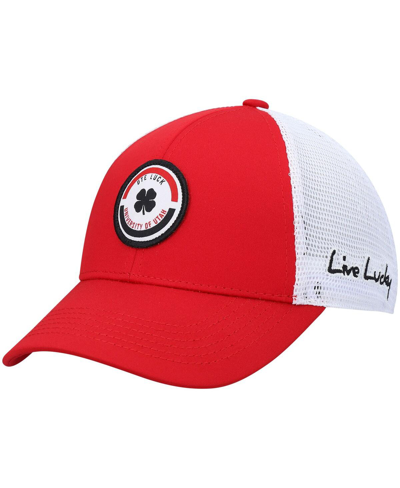 Black Clover Men's Red, White Utah Utes Motto Trucker Snapback Hat In Red,white