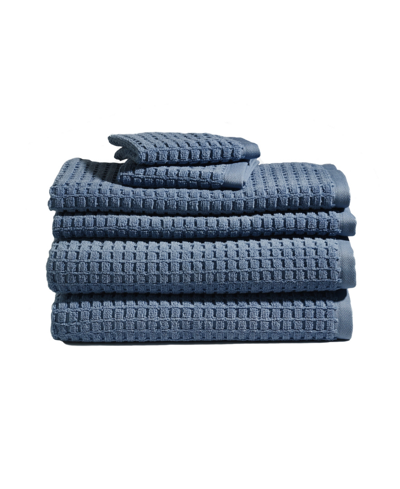 Shop Dkny Quick Dry 6 Pieces Towel Set In Denim