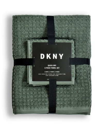 Dkny Quick Dry 6 Pieces Towel Set In Denim