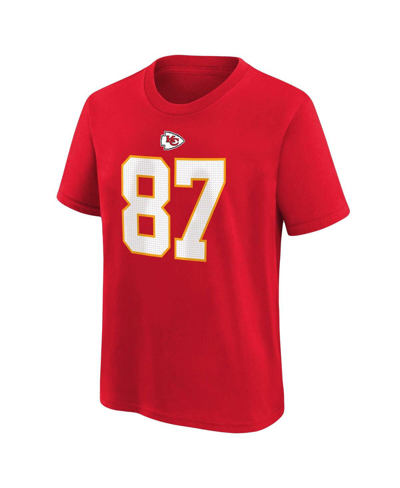 Nike Big Boys  Travis Kelce Red Kansas City Chiefs Player Name And Number T-shirt In Red