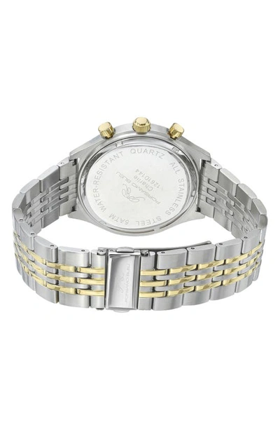 Porsamo Bleu Charlie Stainless Steel Multifunction Two Tone Men's Watch 1261dchs In Two Tone