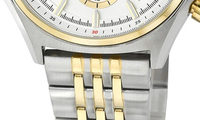 Porsamo Bleu Charlie Stainless Steel Multifunction Two Tone Men's Watch 1261dchs In Two Tone