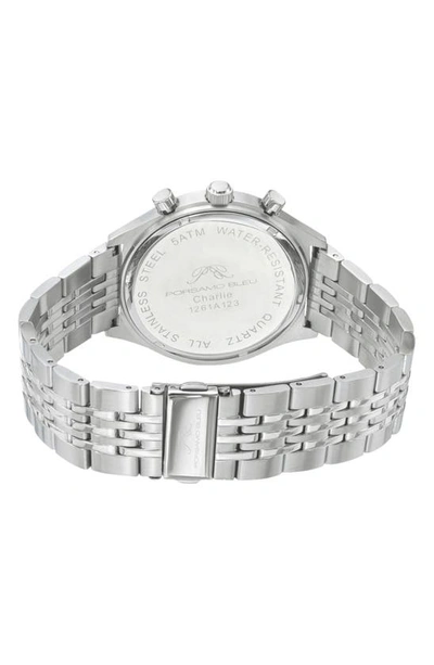 Porsamo Bleu Charlie Stainless Steel Multifunction Silver Tone Men's Watch 1261achs In Silver