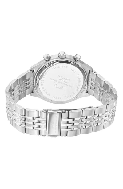 Porsamo Bleu Charlie Multifunction Bracelet Strap Watch, 45mm In Silver