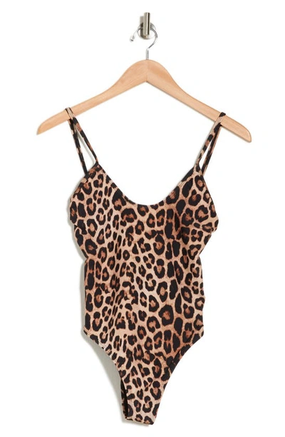 Shop Good American Always Sunny One-piece Swimsuit In Good Leopard003