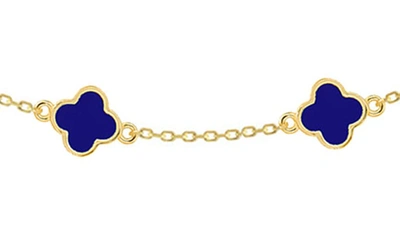 Gabi Rielle 14k Gold Plate Sterling Silver Clover Enamel Choker Necklace In Gold