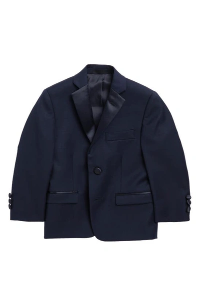 Shop Ralph Lauren Kids' Navy Solid Notch Lapel Wool Blend Sport Coat